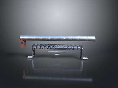 Modern Lighting Fixture Combination With Long LED Tube And Metal Stand Structure 3d model