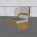 Comfortable Modern Leisure Chair With Wooden Frame And White Padded Seat
