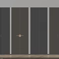 Minimalist Gray Wooden Doors with Various Handle Designs and Smooth Surfaces in Modern Interior