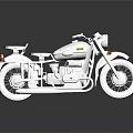 Vintage Silver Motorcycle With Two Seats Chrome Details And Reflective Surface