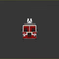 Detailed Red Fire Truck Lego Brick Model With Extended Ladder And White Top