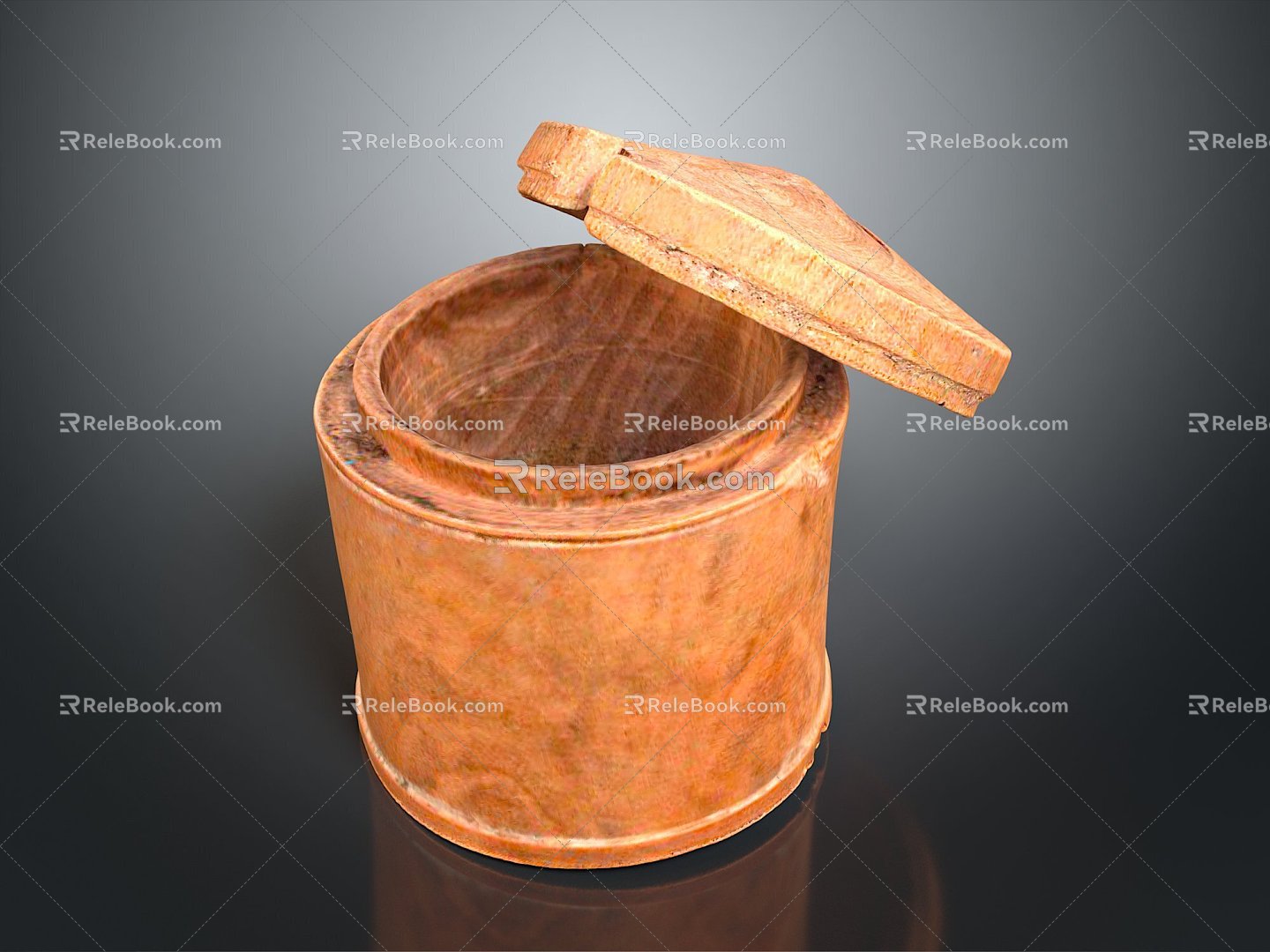 Wooden Barrel Water Barrel Old Wooden Barrel Water Barrel Pot Container Realistic 3d model