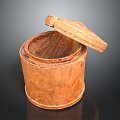 Wooden Barrel Water Barrel Old Wooden Barrel Water Barrel Pot Container Realistic 3d model