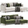 Modern corner sofa people sofa three-seat sofa 3d model