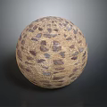 Decorative Sphere With Textured Surface And Stone Like Pattern In Beige Brown Blue Tones 3d model