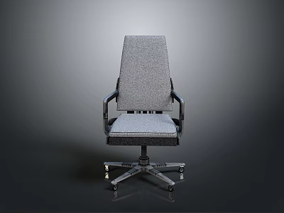 Modern Gray Fabric Office Chair With Metal Armrests And Five Star Base Wheels 3d model