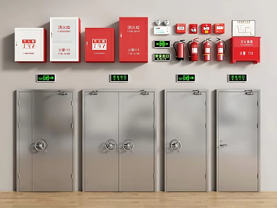 Fire Door Fire Door Explosion Proof Door Fire Hydrant Fire Extinguisher Alarm Safety Reference 3d model