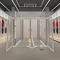 Hip Hop Dance Locker Room Interior With Clothing Racks And Modern Design Elements