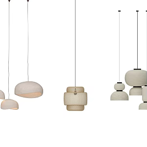 Special-shaped chandelier restaurant chandelier rattan chandelier living room chandelier 3d model