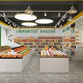 Bright Fruit Store Interior With Fresh Fruit Displays 3d model