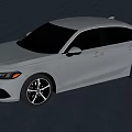 Silver Modern Sedan With Sleek Design LED Headlights And Black Alloy Wheels