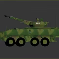Military Armored Vehicle With Camouflage Paint Six Wheeled Design Turret And Cannon For Combat