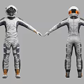 Men In Astronaut Spacesuits Showing Various Poses And Different Designs