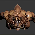 Muscular Deer Head Humanoid Game Movie Character With Anatomical Details Standing Pose And Gray Background