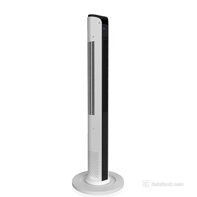 Modern Tower Air Cooler Fan with Sleek Grille and Adjustable Speed Settings 3d model 