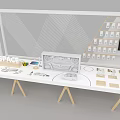 Modern Display Shelves With Geometric Lines And Wooden Accents In Inspiration Space For Retail Items