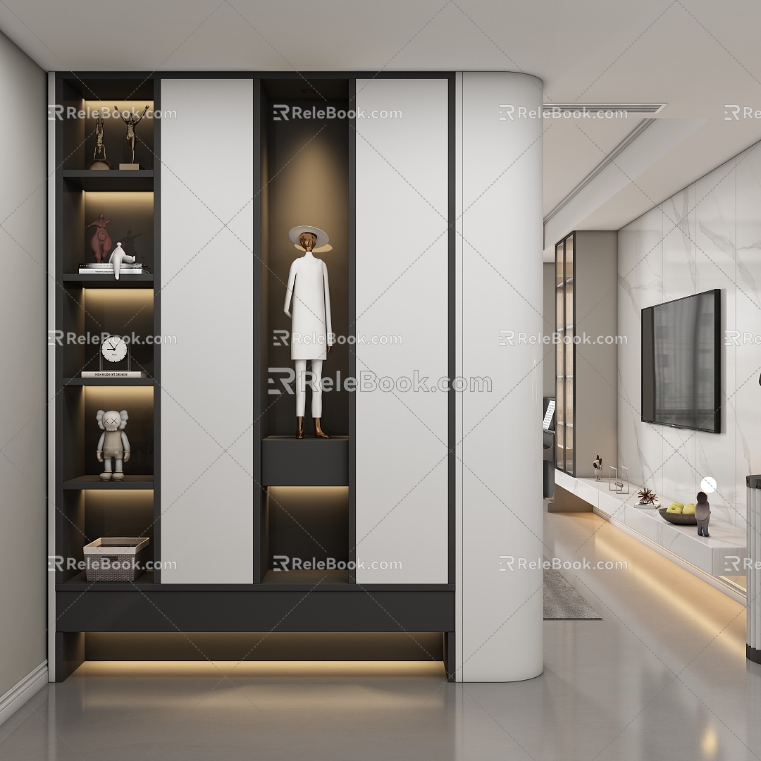 Entrance cabinet aisle partition 3d model