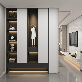 Entrance cabinet aisle partition 3d model