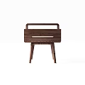Stylish Wooden Nightstand With Drawer Top Handle And Slim Legs Design