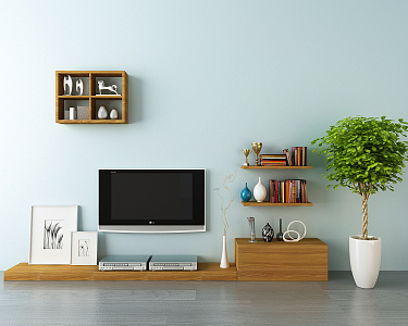 Modern TV Cabinet Decoration 3d model