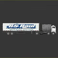 ASS HAUL Freight Truck With White Cargo Trailer And Company Logo Design 3d model