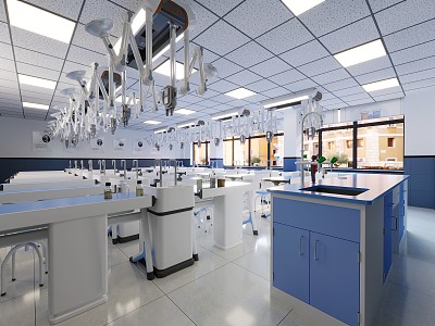 Modern Laboratory Chemistry Laboratory Perspective 3d model