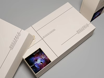 Elegant Perfume Cosmetics Gift Box With Open Design And Starry Sky Pattern 3d model