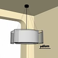 Modern Circular Chandelier With Brown Shade And Transparent Frame In Living Room