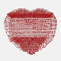 Heart Shaped Text Art Design With 520 And 2024 In Center