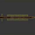 Ancient Wooden Longship Model With Curved Bow And Rowing Oars