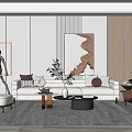 Modern sofa coffee table combination 3d model