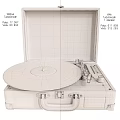 HYKKEE Turquoise Portable Turntable With Black Vinyl Record And Case Design