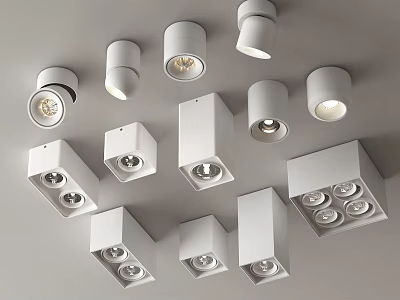 Modern Downlights And Spotlights With Various Designs For Ceiling Lighting Applications 3d model