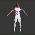Man in Croatian red and white checkered football jersey with number 10 captain armband