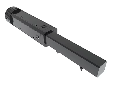 Black Mechanical Linear Actuator With Metal Structure And Mounting Brackets 3d model