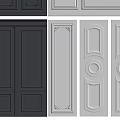 Different Background Wall Panel Designs With Gray Black Colors And Decorative Styles 3d model
