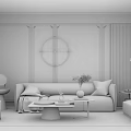 Modern sofa coffee table combination 3d model