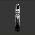 Mechanical Metallic Knife With Textured Handle Geometric Blade And Reflective Surface
