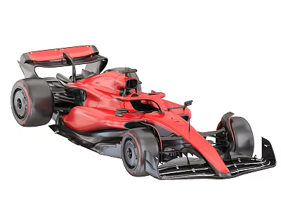 Red Formula 1 Racing Car With Aerodynamic Design And Large Rear Wing 3d model