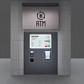Public Facility ATM With Wall Mounted Design Digital Screen Keypad And Cash Dispenser