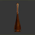 Elegant Classical Wooden Harp With Golden Strings And Polished Brown Body