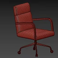 Stylish Comfortable Light Gray Fabric Office Chair With Wooden Armrests And Swivel Rolling Chrome Base
