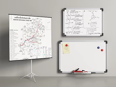 Modern Whiteboard Office Whiteboard 3d model