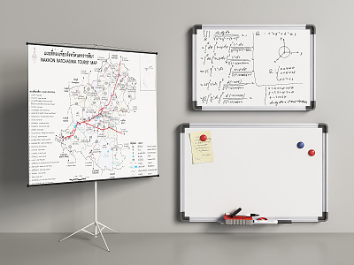 Modern Whiteboard Office Whiteboard 3d model