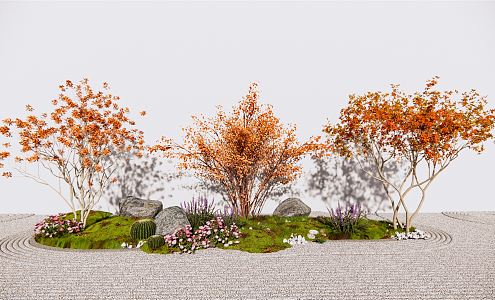 Modern plant landscape plant cluster tree color leaf landscape tree 3d model