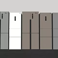 Modern Sleek Multiple Refrigerators In Silver And White Design For Kitchen 3d model