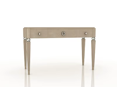 Modern Wooden Dressing Table With Storage Drawers And Slender Decorative Metal Legs 3d model