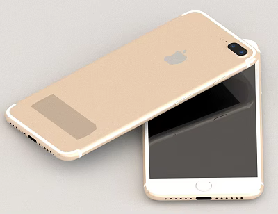 Gold Apple Smartphone With Back Cover Logo Camera And Front Black Screen 3d model