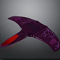 Futuristic Purple Winged Spacecraft With Glowing Patterns For Cosmic Exploration