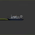 Amphibious Hovercraft Miniature Scene With Green Grass And Blue Water Mat